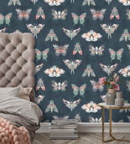 Butterfly Effect Wallpaper by Brand McKenzie Navy