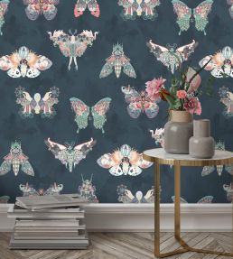 Butterfly Effect Wallpaper by Brand McKenzie Navy