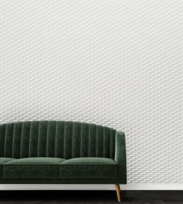Buzz Lustre Wallpaper by Erica Wakerly White Flock/Silver Lustre