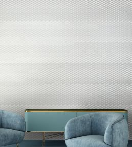 Buzz Lustre Wallpaper by Erica Wakerly White Flock/Silver Lustre
