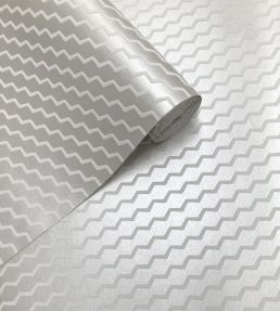 Buzz Lustre Wallpaper by Erica Wakerly White Flock/Silver Lustre