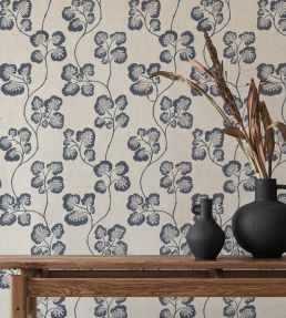 Cabbage Check Wallpaper by Josephine Munsey Bude Blue