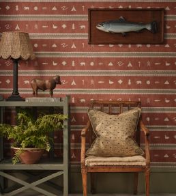 Cabin Stripe Wallpaper by DADO Rust
