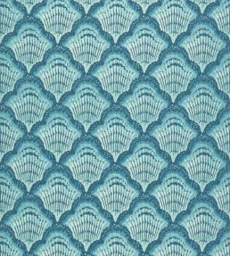 Calico Shell Wallpaper by 1838 Wallcoverings Aqua