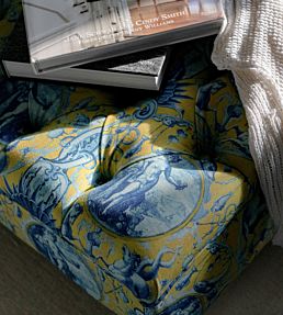 Calypso Fabric by MINDTHEGAP Indigo Yellow