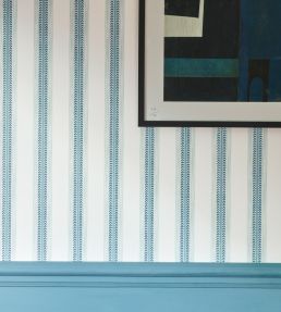 Camber Stripe Wallpaper by Jane Churchill Blue