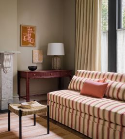 Camber Stripe Fabric by Jane Churchill Ochre/Red