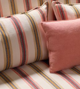 Camber Stripe Fabric by Jane Churchill Ochre/Red