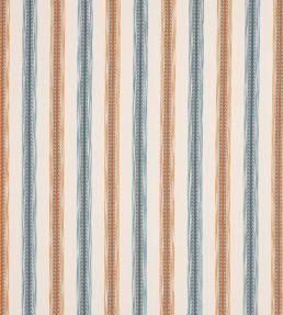 Camber Stripe Fabric by Jane Churchill Teal/Rust
