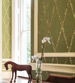 Cammei Wallpaper by Cole & Son Slate & Rose Gold