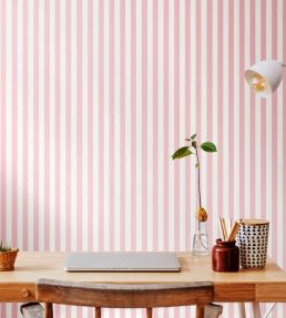Candy Stripe Wallpaper by Ohpopsi Baby Blue