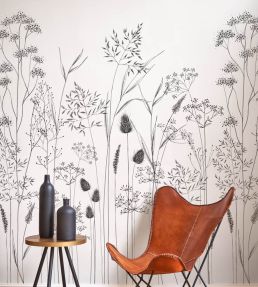 Capillaris Mural by Casadeco Noir Fusain
