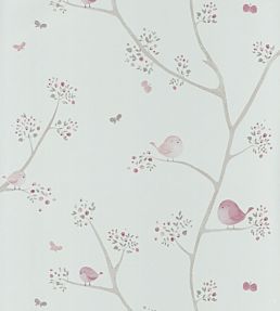 Oiseaux Wallpaper by Casadeco Rose