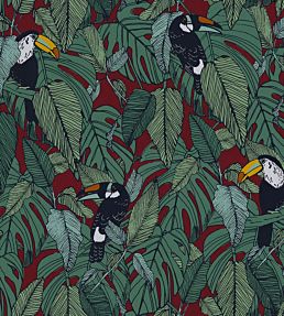 Toucan Wallpaper by Casamance Bordeaux