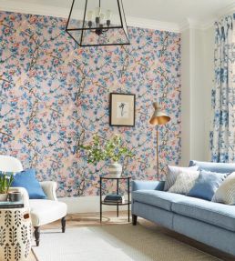 Caverley Wallpaper by Sanderson Rose/French Blue