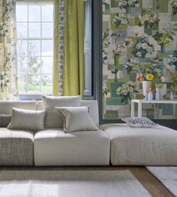 Celadon Vase Grasscloth Mural by Designers Guild Celadon