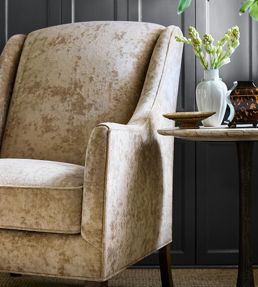 Celeste Velvet Fabric by Thibaut Ivory