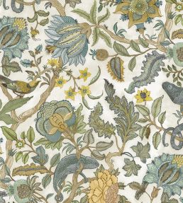 Chameleon Trail Wallpaper by Josephine Munsey Lemon and Light Blue