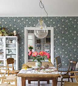 Charlotta Wallpaper by Sandberg Petrol