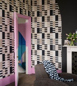 Check Wallpaper by Farrow & Ball Au Lait / Sardine