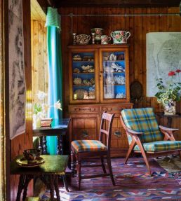 Check Fabric by Johnstons of Elgin Oak