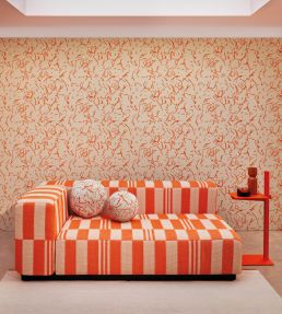Checkerboard Knit Fabric by Kirkby Design Tangelo