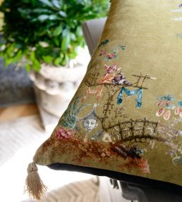 Chinoiserie Cushion 50 x 50cm by MINDTHEGAP Taupe