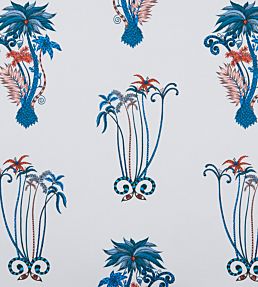 Emma J Shipley Jungle Palms Fabric by Clarke & Clarke Blue