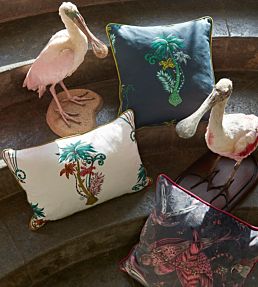 Emma J Shipley Jungle Palms Fabric by Clarke & Clarke Pink