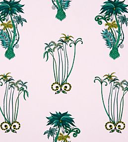 Emma J Shipley Jungle Palms Fabric by Clarke & Clarke Pink