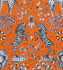 Emma J Shipley Kruger Fabric by Clarke & Clarke Flame
