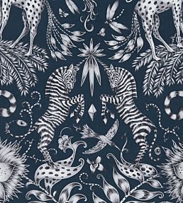 Emma J Shipley Kruger Fabric by Clarke & Clarke Navy