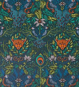 Emma J Shipley Amazon Wallpaper by Clarke & Clarke Navy