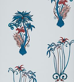 Emma J Shipley Jungle Palms Wallpaper by Clarke & Clarke Blue