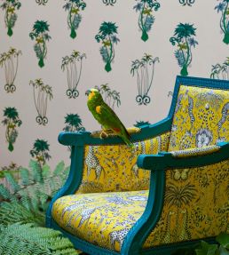 Emma J Shipley Jungle Palms Wallpaper by Clarke & Clarke Blue