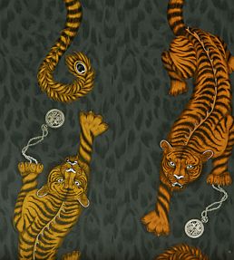 Emma J Shipley Tigris Wallpaper by Clarke & Clarke Flame