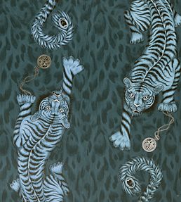 Emma J Shipley Tigris Wallpaper by Clarke & Clarke Navy