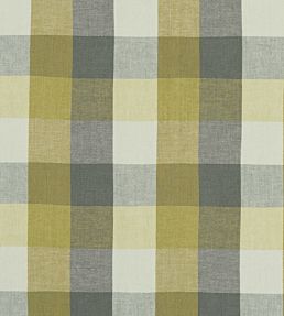 Austin Check Fabric by Clarke & Clarke Citron/Natural
