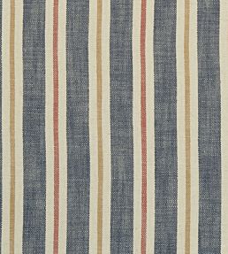 Sackville Stripe Fabric by Clarke & Clarke Midnight/Spice