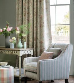 Sissinghurst Fabric by Clarke & Clarke Mineral/Blush