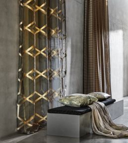 Forma Fabric by Clarke & Clarke Charcoal/Gold