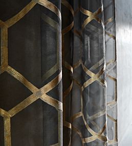 Forma Fabric by Clarke & Clarke Charcoal/Gold