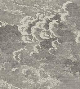 Nuvolette Mural by Cole & Son Gilver & Charcoal