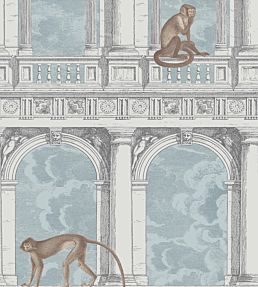 Procuratie Con Vista Wallpaper by Cole & Son Stone & Powder Blue