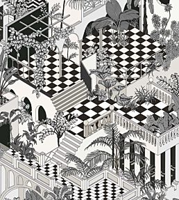 Miami Fabric by Cole & Son Black & White