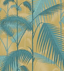 Palm Jungle Fabric by Cole & Son Ochre & Petrol