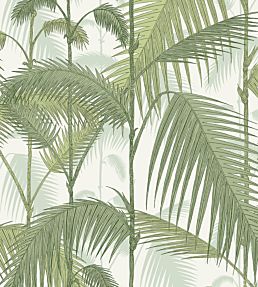 Palm Jungle Fabric by Cole & Son Olive Green on White