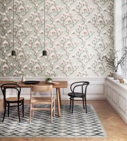 Magnolia Wallpaper by Cole & Son Rose on Sky Blue