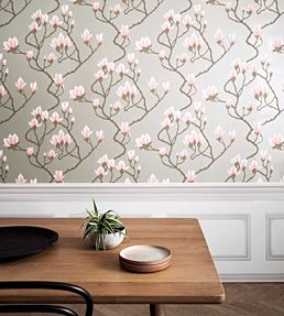 Magnolia Wallpaper by Cole & Son Rose on Sky Blue