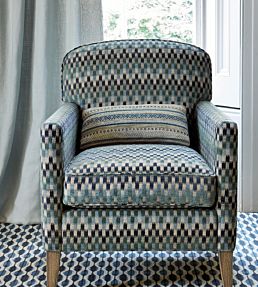 Wyatt Fabric by Colefax and Fowler Old Blue